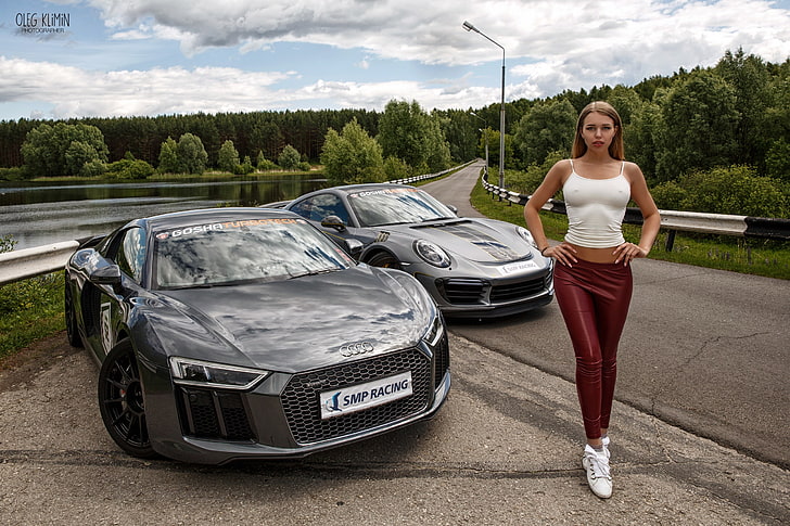 Audi, model, Girl, Porsche, figure, legs, Oleg Klimin