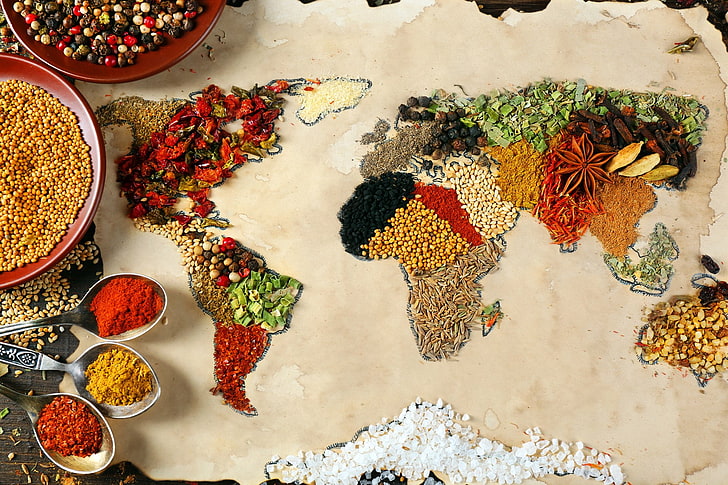HD wallpaper: Food, Herbs and Spices, World Map | Wallpaper Flare
