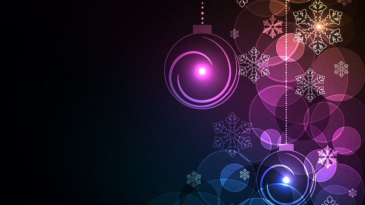 abstract, vector, colorful, Christmas ornaments, celebration, HD wallpaper