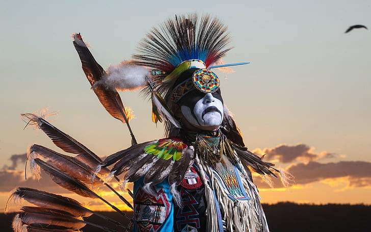 Native Americans, headdress, feathers