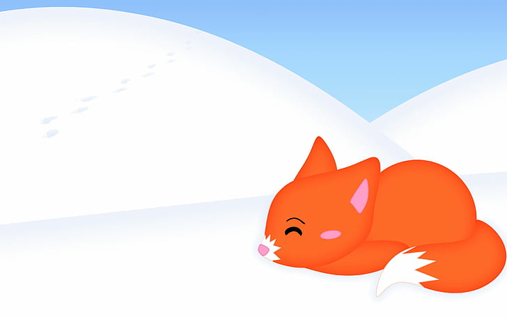 HD wallpaper: Fox, Animals, Small, Cute,Sleeping, Cartoon | Wallpaper Flare