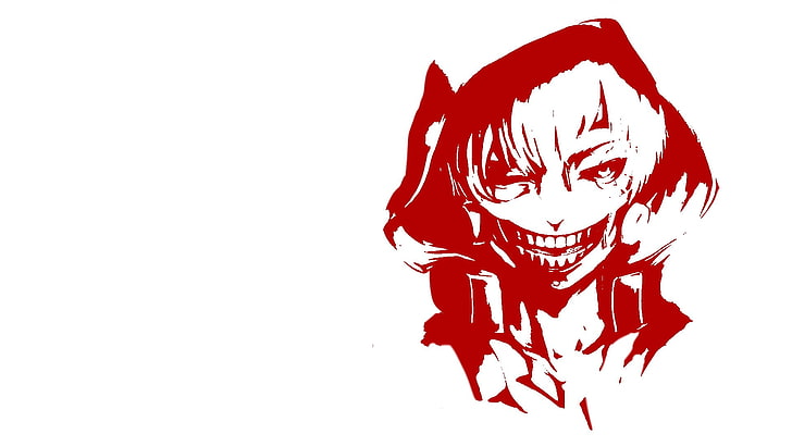 movie character illustration, Tokyo Ghoul, Kaneki Ken, red, white background