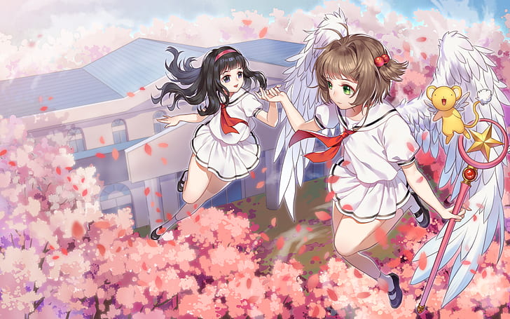 Card Captor Sakura, anime girls, Kinomoto Sakura, Daidouji Tomoyo, HD wallpaper