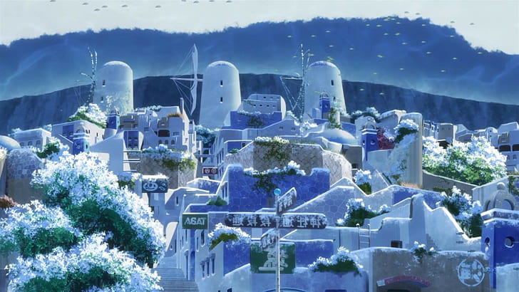 city, Nagi No Asukara, HD wallpaper