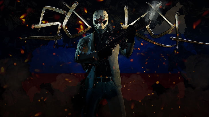 male wearing mask wallpaper, Payday 2, occupation, headwear, real people