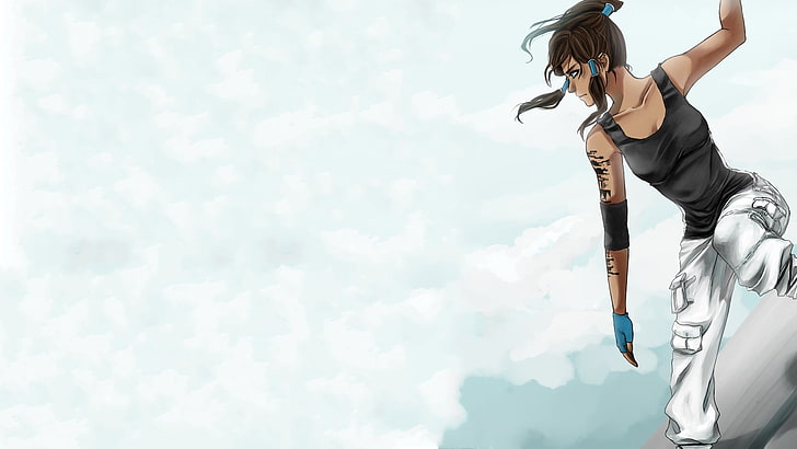 brown-haired woman illustration, anime girls, The Legend of Korra