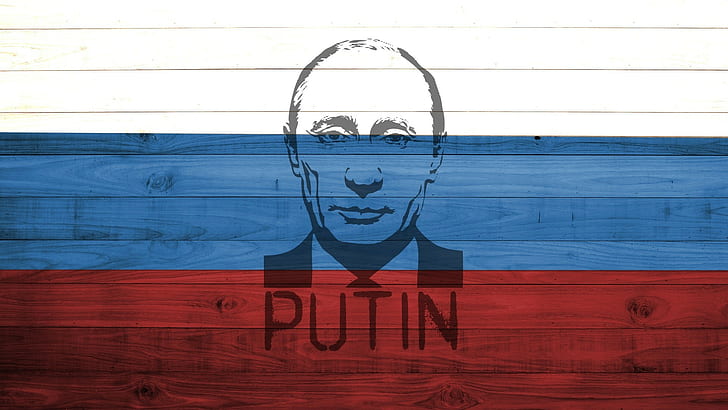 Vladimir Putin, flag, wood, presidents, Russian, painting
