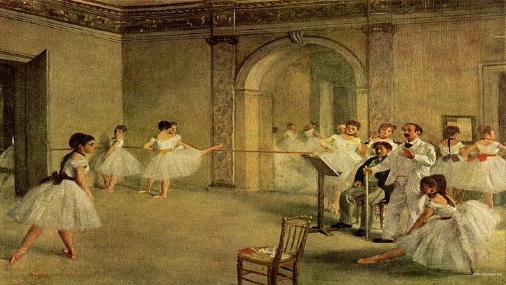 artwork, ballerinas, dancing, degas, edgar, impressionism, impressionist