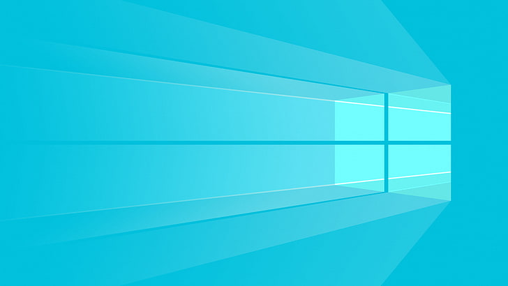 Windows 10, Microsoft Windows, cyan, cyan background, backgrounds HD wallpaper