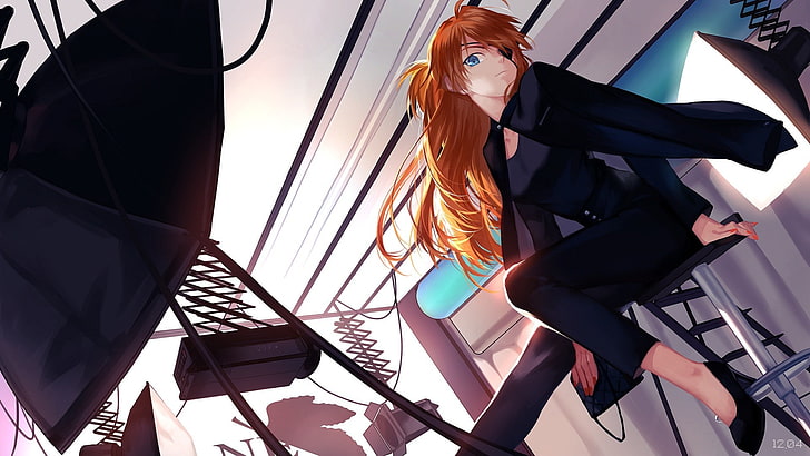 orange-haired girl anime wallpaper, anime girls, Neon Genesis Evangelion, HD wallpaper