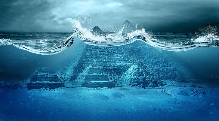 sea waves digital wallpaper, the ocean, disaster, Apocalypse