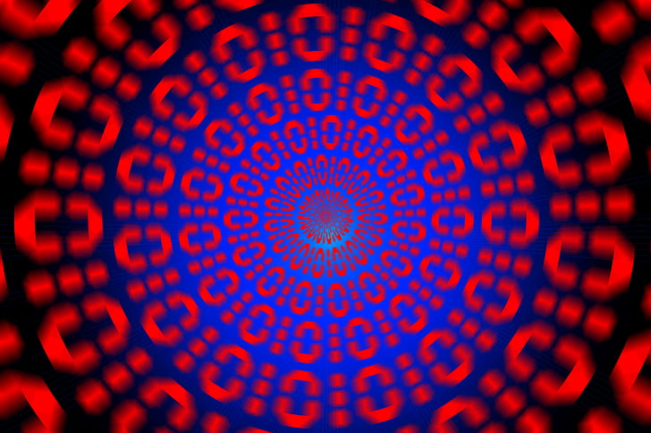 binary code, optical illusion, rotation, HD wallpaper