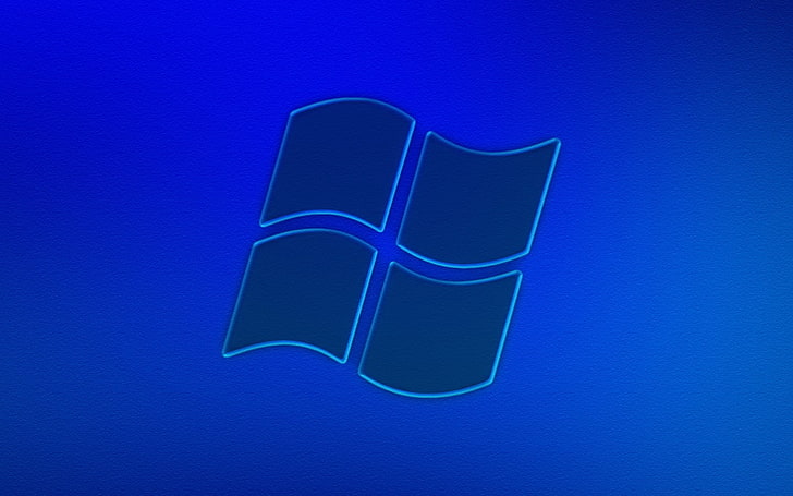 Microsoft Windows logo, blue, studio shot, blue background, colored background