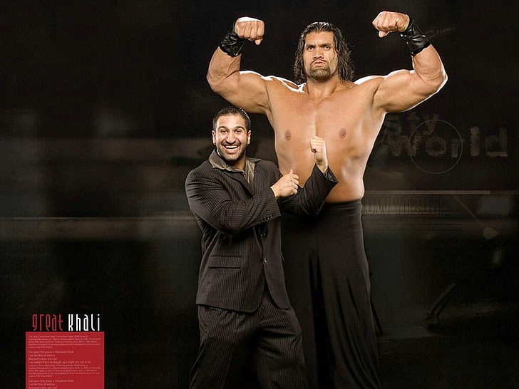 The Great Khali, WWE The Great Khali, men, two people, muscular build