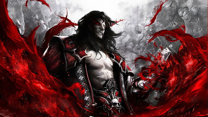 man in red suit fan art, Castlevania, video games, Castlevania: Lords of Shadow 2, HD wallpaper