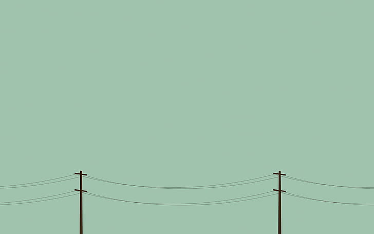 Minimalist, Telegraph Pole, Wires, HD wallpaper