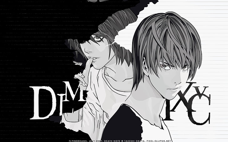 death note yagami light 1920x1200  Anime Death Note HD Art