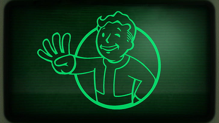 man LED light, Fallout, Fallout 4, Vault Boy, illuminated, green color, HD wallpaper