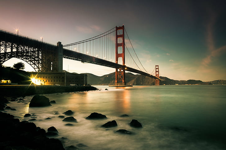 Golden Gate bridge during golden hour, I Heard, California, San Francisco, HD wallpaper
