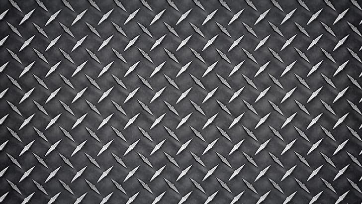 diamond plate, pattern, metal, HD wallpaper