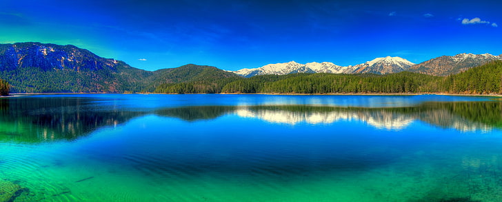 nature, landscape, panoramas, lake, mountains, forest, Germany