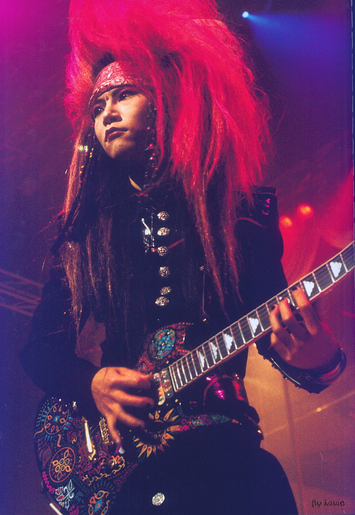 black and multicolored electric guitar, hide (musician), X Japan