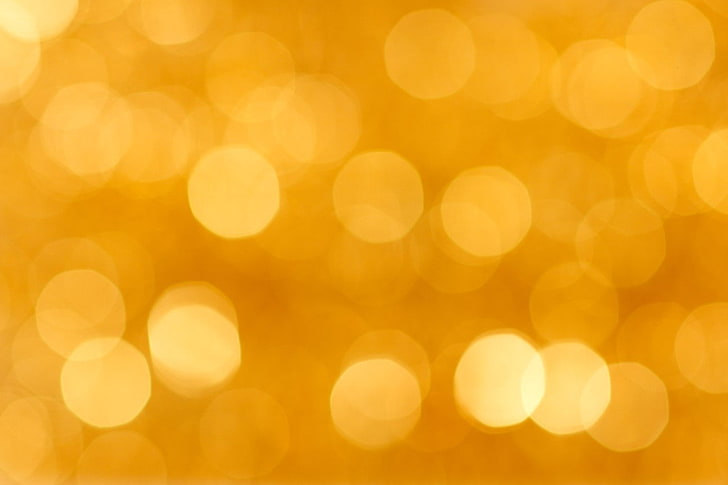 abstract, blurred, gold, lights, pattern, shiny, texture, yellow, HD wallpaper
