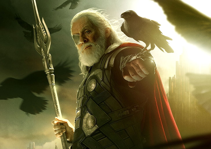 Odin from Thor, Raven, Hero, One, God, Anthony Hopkins, Thor The Dark World, HD wallpaper