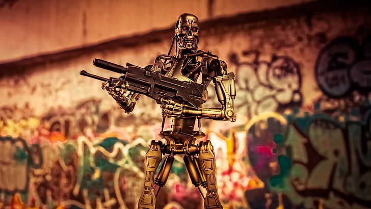 Endoskeleton, Terminator, toys, creativity, no people, technology, HD wallpaper