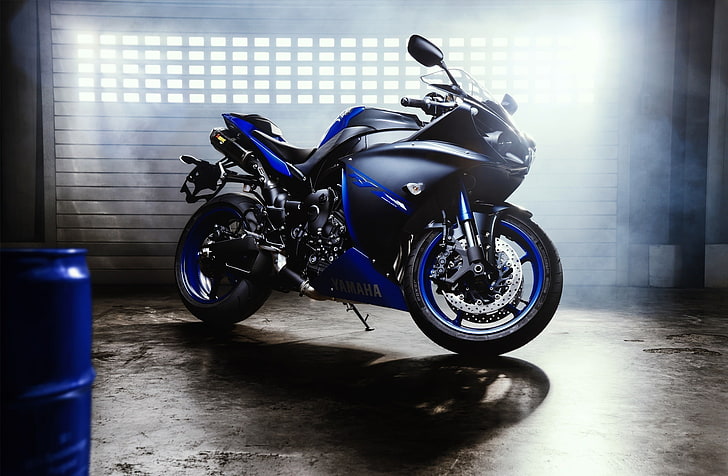 Hd Wallpaper Blue And Black Sports Bike Yamaha Sun Lights Yzf R1 Superbike Wallpaper Flare