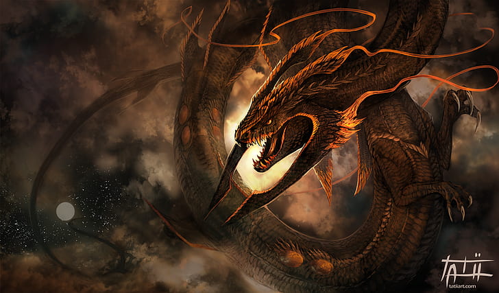 fantasy art, Rayquaza, dragon