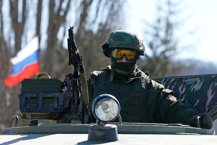 green camouflage helmet, Soldiers, fighter, Russia, Crimea, Russian, HD wallpaper