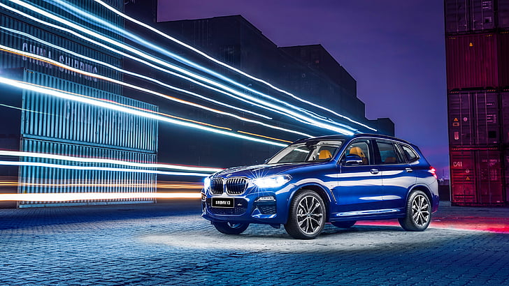 blue SUV advertisement, BMW X3 xDrive 30i M-Sport, China, 2018