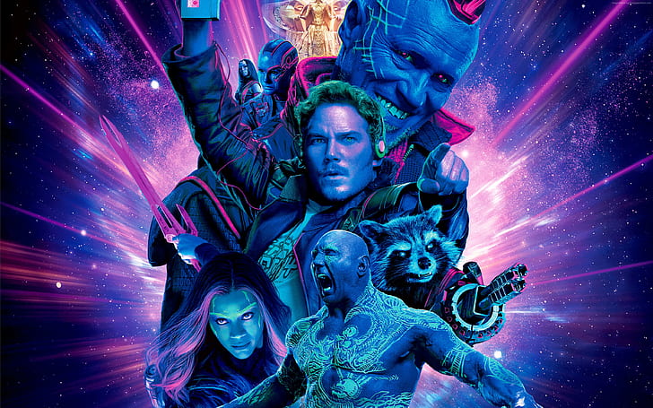 Yondu Udonta, Drax, Gamora, best movies, Guardians of the Galaxy Vol. 2, HD wallpaper