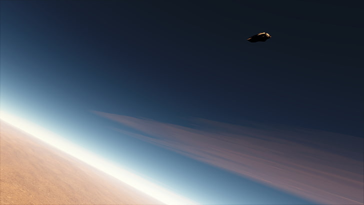 black space ship, Interstellar (movie), Ranger, flying, animal themes HD wallpaper