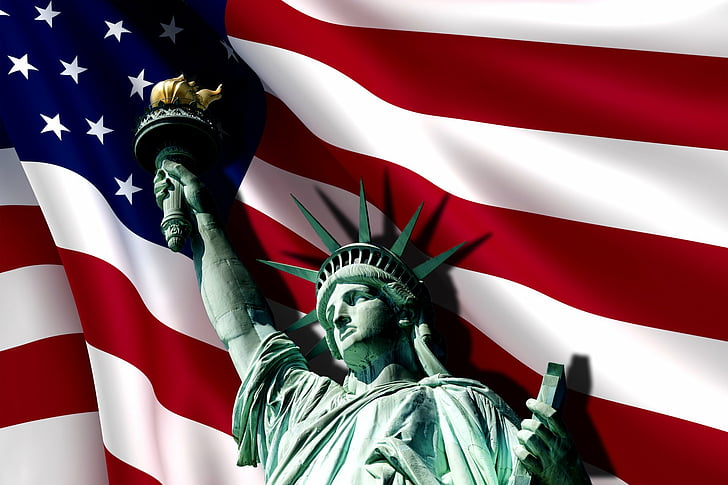 Holiday, 4th Of July, American Flag, Statue of Liberty, HD wallpaper