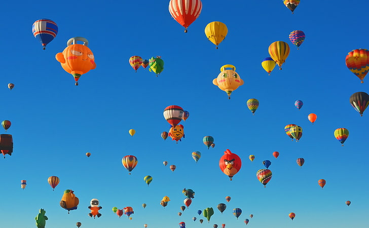 Albuquerque International Balloon Fiesta..., assorted-color hot air balloon lot
