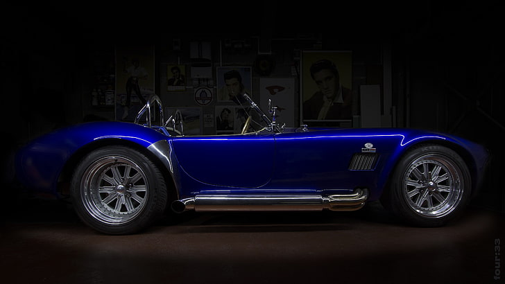 Shelby, car, Shelby Cobra, blue cars, motor vehicle, mode of transportation, HD wallpaper