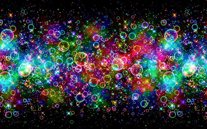 multicolored abstract illustration, bubbles, colorful, bright