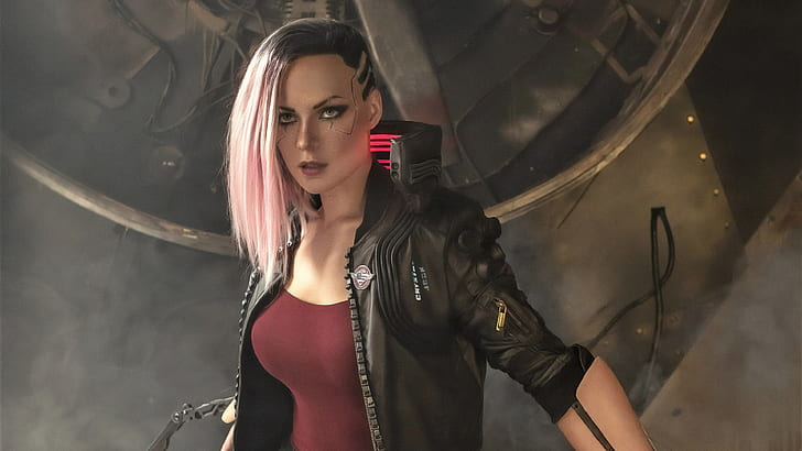 Video Game, Cyberpunk 2077, Cyborg, Girl, Pink Hair
