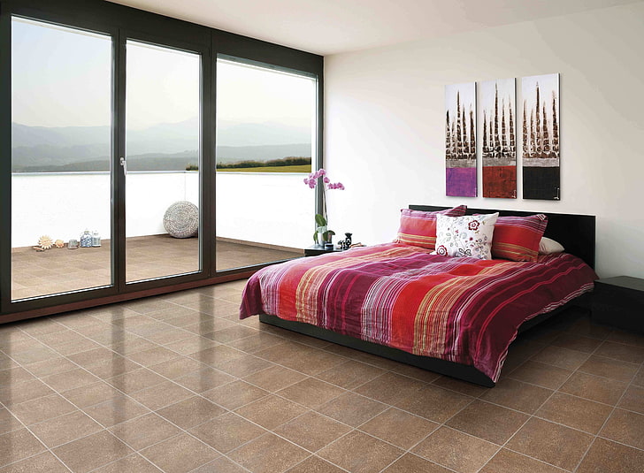 HD wallpaper: purple and white striped bed comforter set, bedroom, design,  interior | Wallpaper Flare