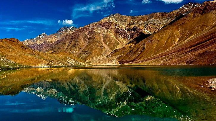 chandra taal, blue sky, asia, valley, spiti valley, chandratal lake, HD wallpaper