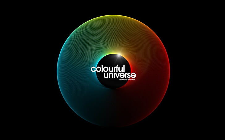 Simon C. Page, spectrum, color wheel, sphere, black background, HD wallpaper