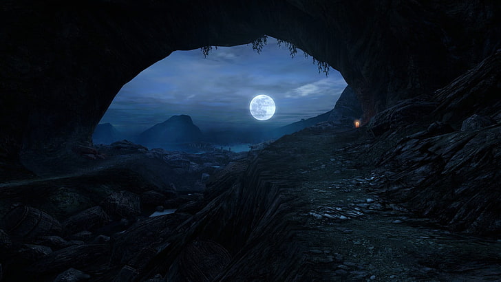 full moon photo, Dear Esther, Source Engine, entertainment, video games