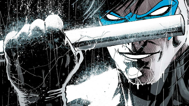 DC Comics, Nightwing, illustration, superhero