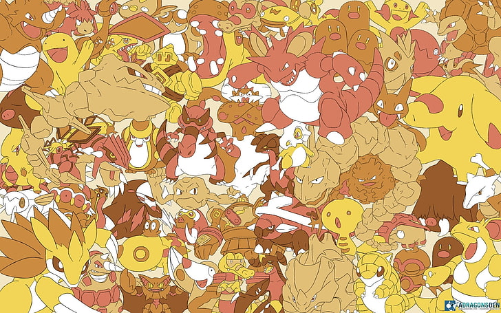 Pokemon illustration, Pokémon, ground, no people, nature, backgrounds, HD wallpaper