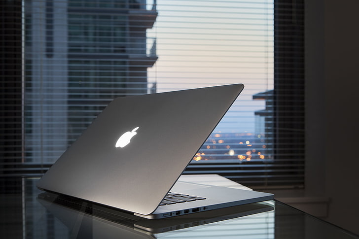 MacBook Pro, table, Apple, window, laptop, Macbook Pro Retina, HD wallpaper
