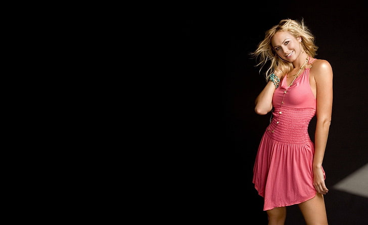 Actresses, Stacy Keibler, blond hair, one person, fashion, dress, HD wallpaper