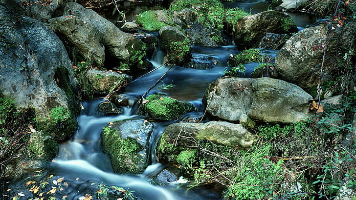 cascade of river with rocks, su, camino, piedras, agua, rio  corriente