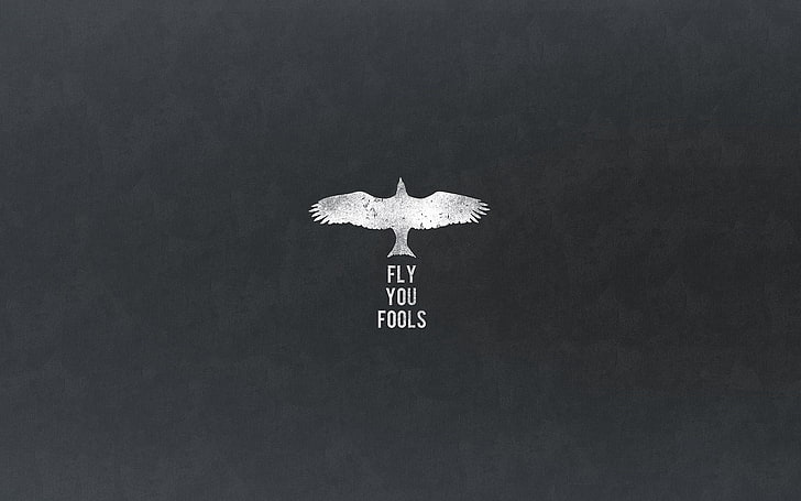 Fly You Fools text, quote, The Lord of the Rings, Gandalf, minimalism
